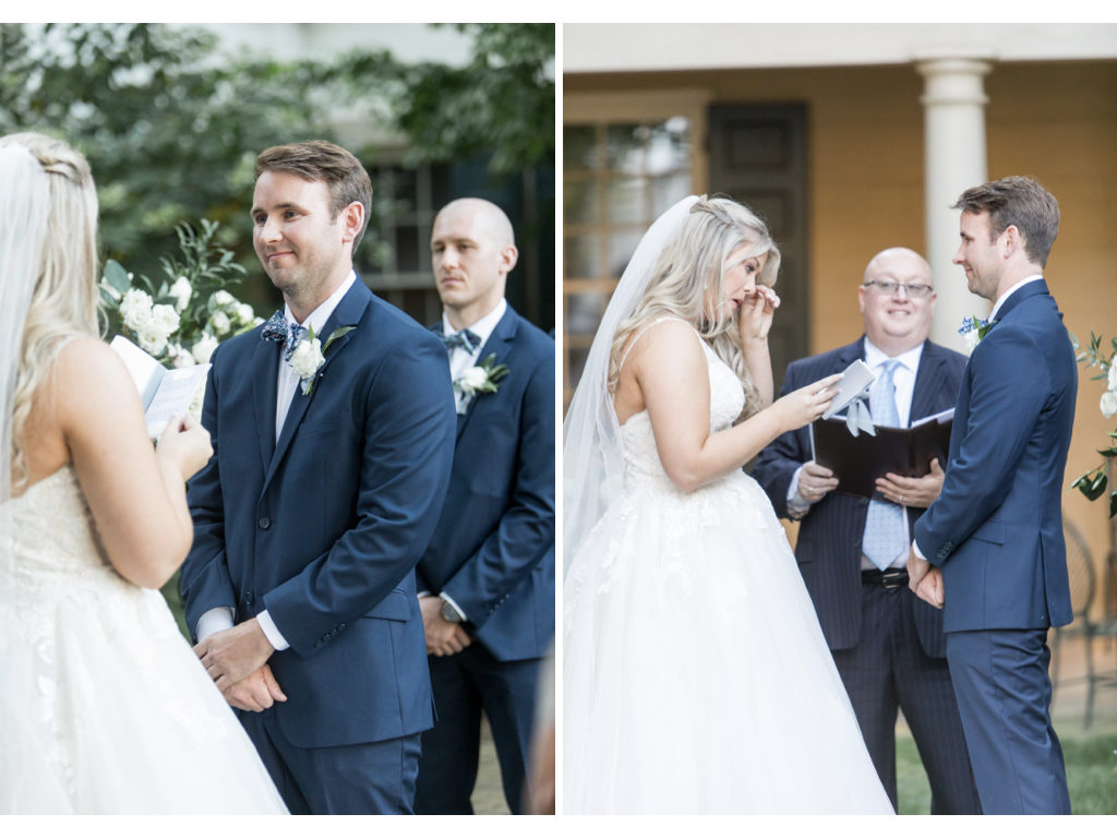 reading vows during ceremony