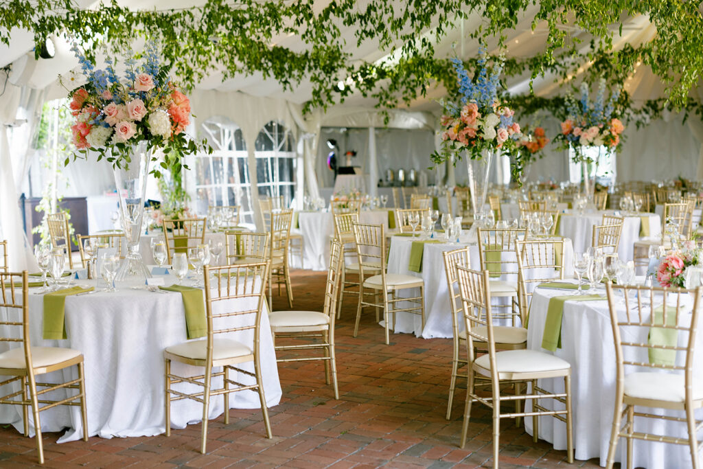 Reception setup at Taft Museum of Art, a luxury downtown wedding venue.